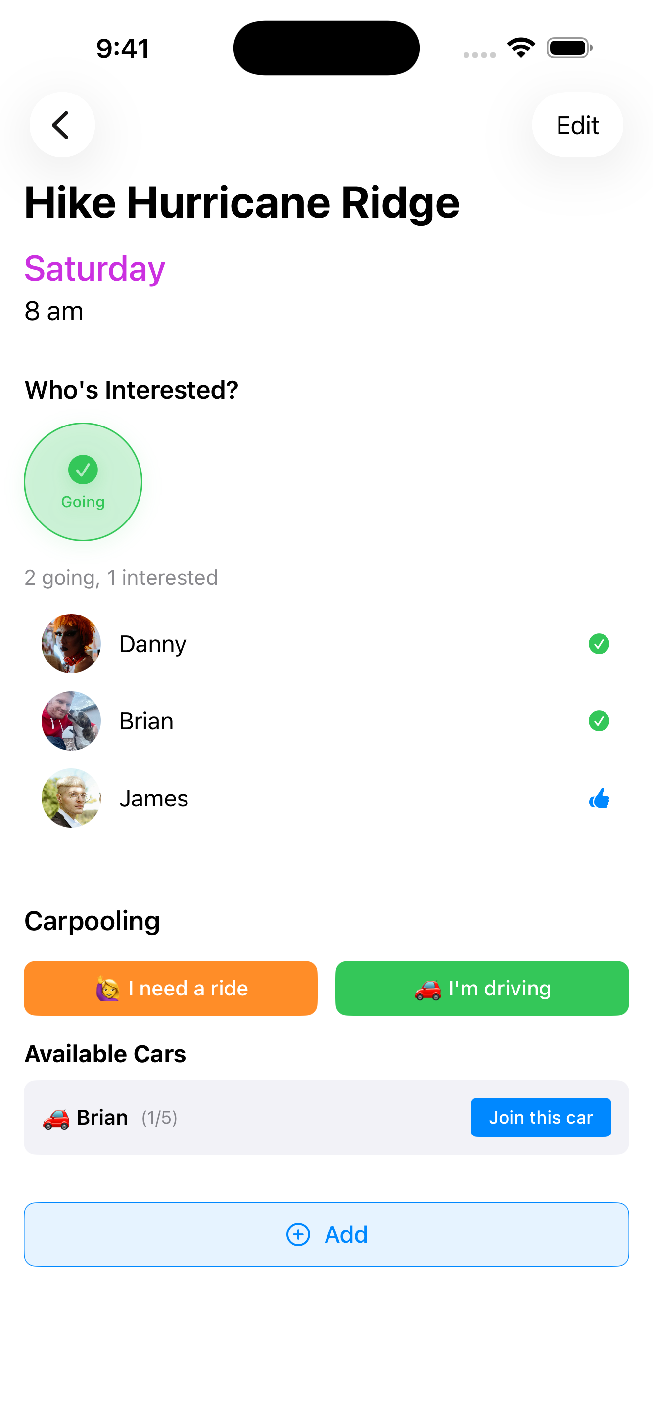 Coordinate carpools and rides